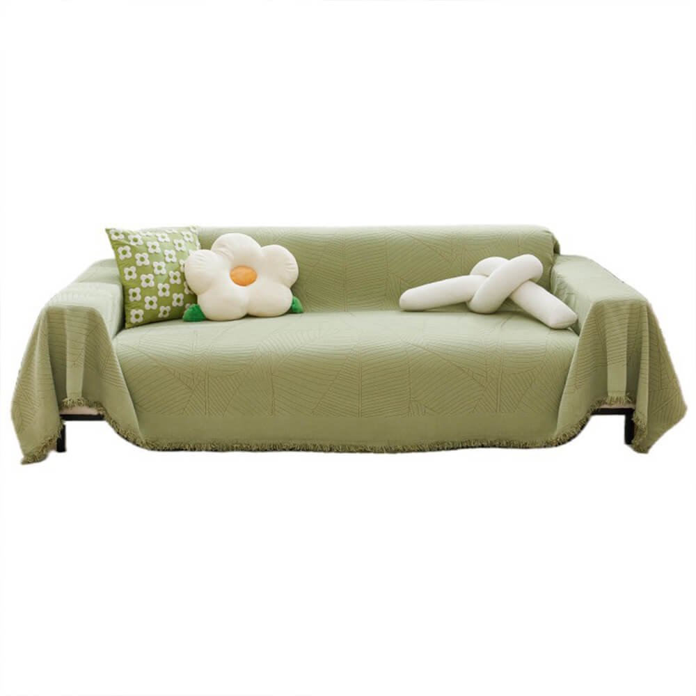 Copri divano antiscivolo in chenille a foglia grande, copertura completa, spessa e resistente ai graffi.