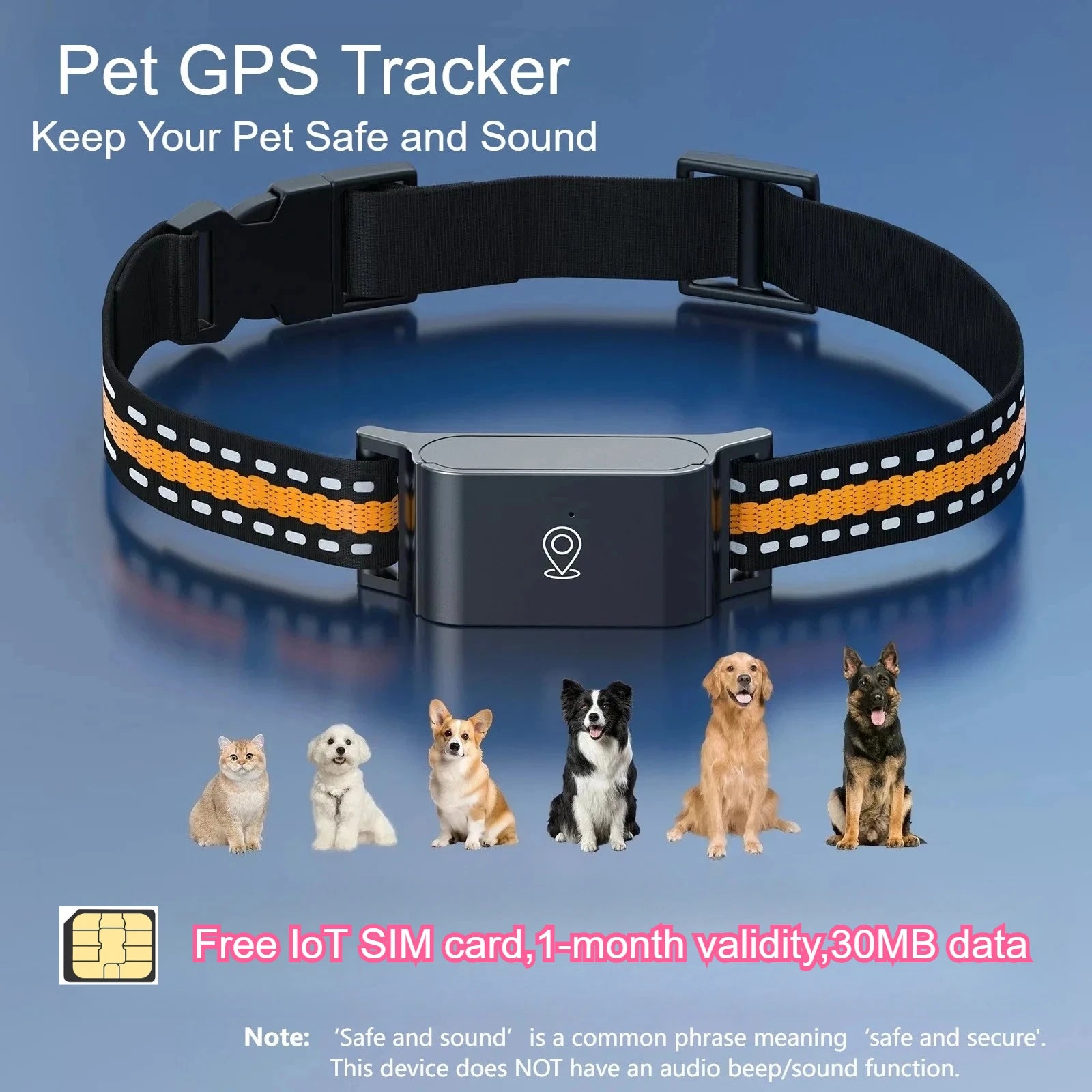 4G GPS Haustier Hund Tracker Halsband kostenlose Karte Echtzeit-Tracking-App Elektronischer Zaun Anti-Lost Dog Locator
