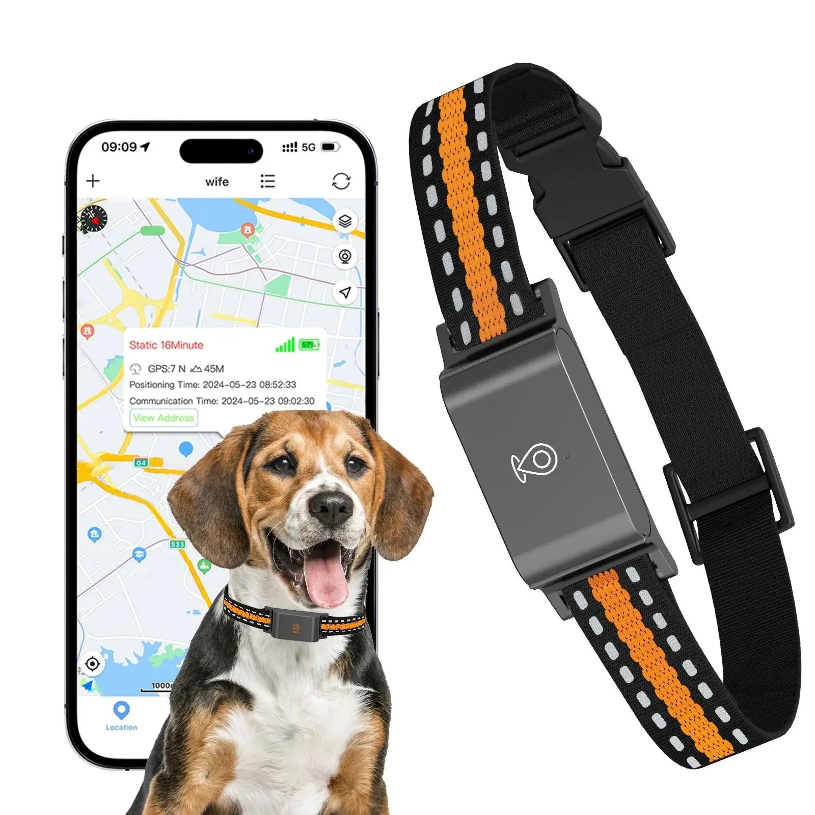 4G GPS Haustier Hund Tracker Halsband kostenlose Karte Echtzeit-Tracking-App Elektronischer Zaun Anti-Lost Dog Locator