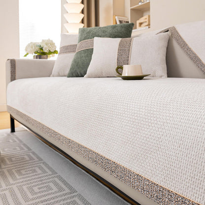 Copridivano Antiscivolo in Chenille Tweed Moderno per Tutte le Stagioni