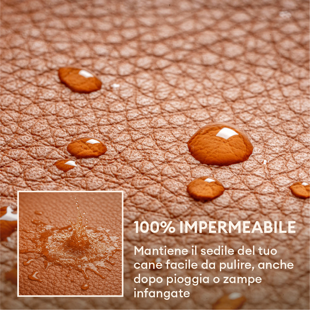 Seggiolino Auto Rialzato Deluxe per Cani in Ecopelle - Urban Voyager