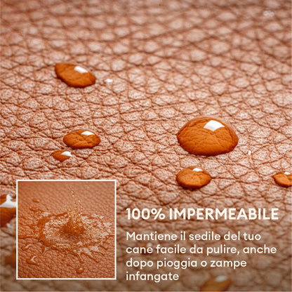 Seggiolino Auto Rialzato Deluxe per Cani in Ecopelle - Urban Voyager