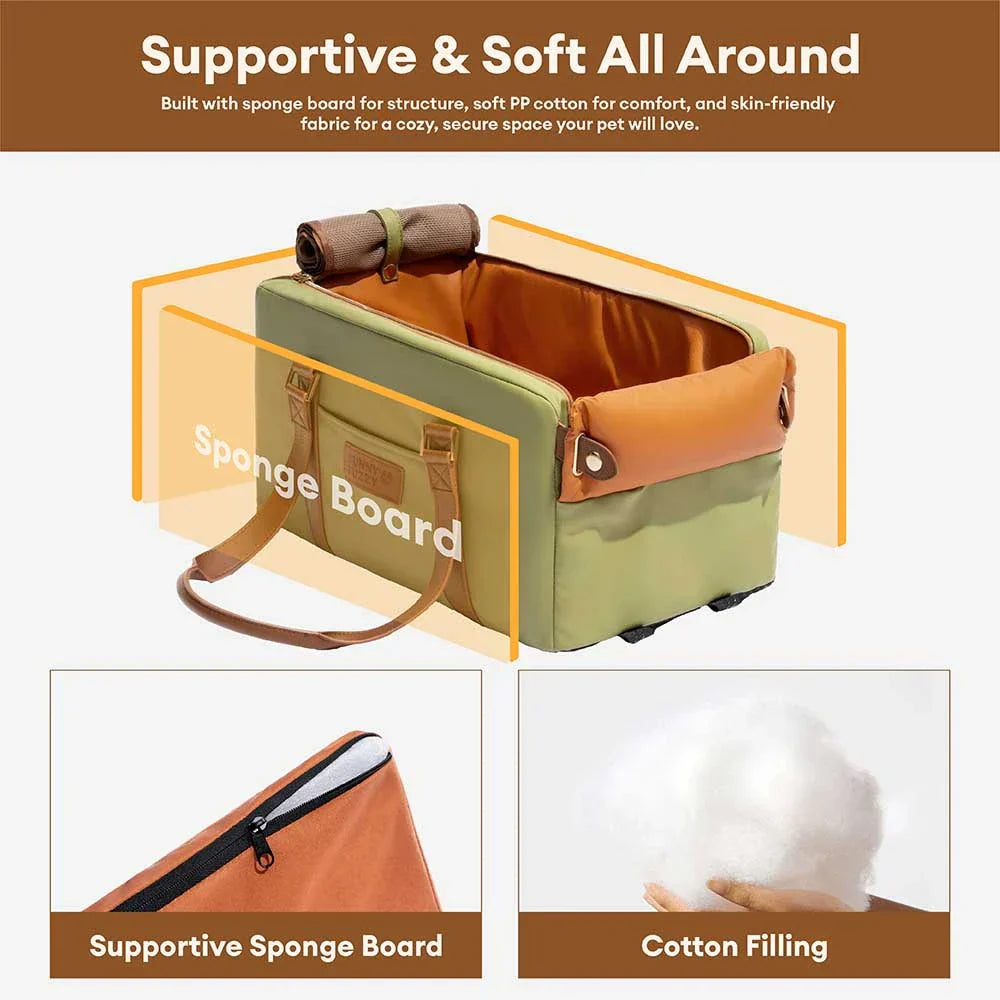 Seggiolino e trasportino per animali domestici in finta pelle di lusso con centro di sicurezza - Urban Voyager