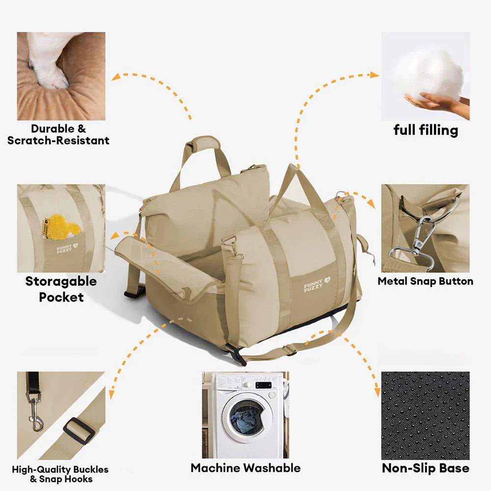 Seggiolino Auto Impermeabile e Traspirante per Cani - Pup Rover