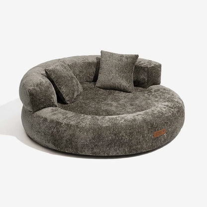 Letto per Cani Ortopedico a Ciambella in Velluto Diamante Luxe con Cuscino – DreamNest
