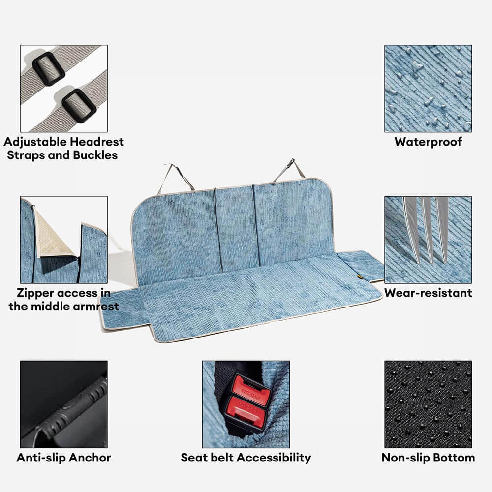 Copertura Protettiva per Seggiolino per Animali in Chenille Striato Impermeabile - Strada più Sicura