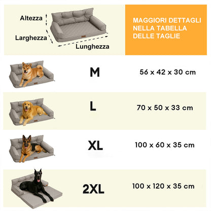Letto per cani grande ortopedico pieghevole in finta pelle di lusso - CoreLounge