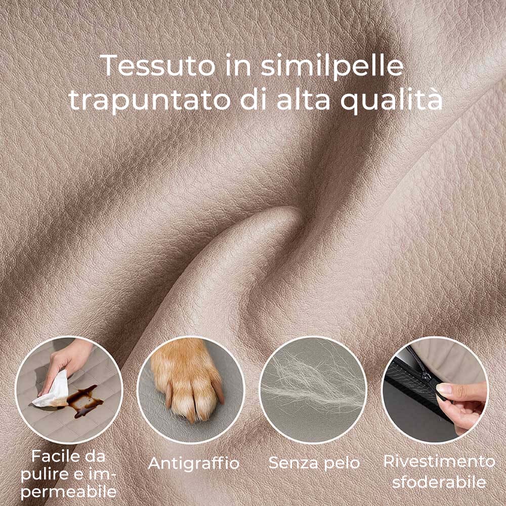 Letto per cani grande ortopedico pieghevole in finta pelle di lusso - CoreLounge