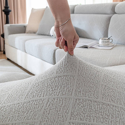 Copertura per divano elastica a pieno copertura in velluto Jacquard a diamond.