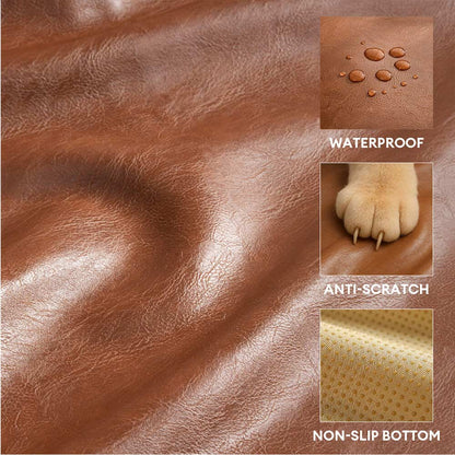 Letto per cani in pelle ecologica impermeabile, rimovibile e di lusso.