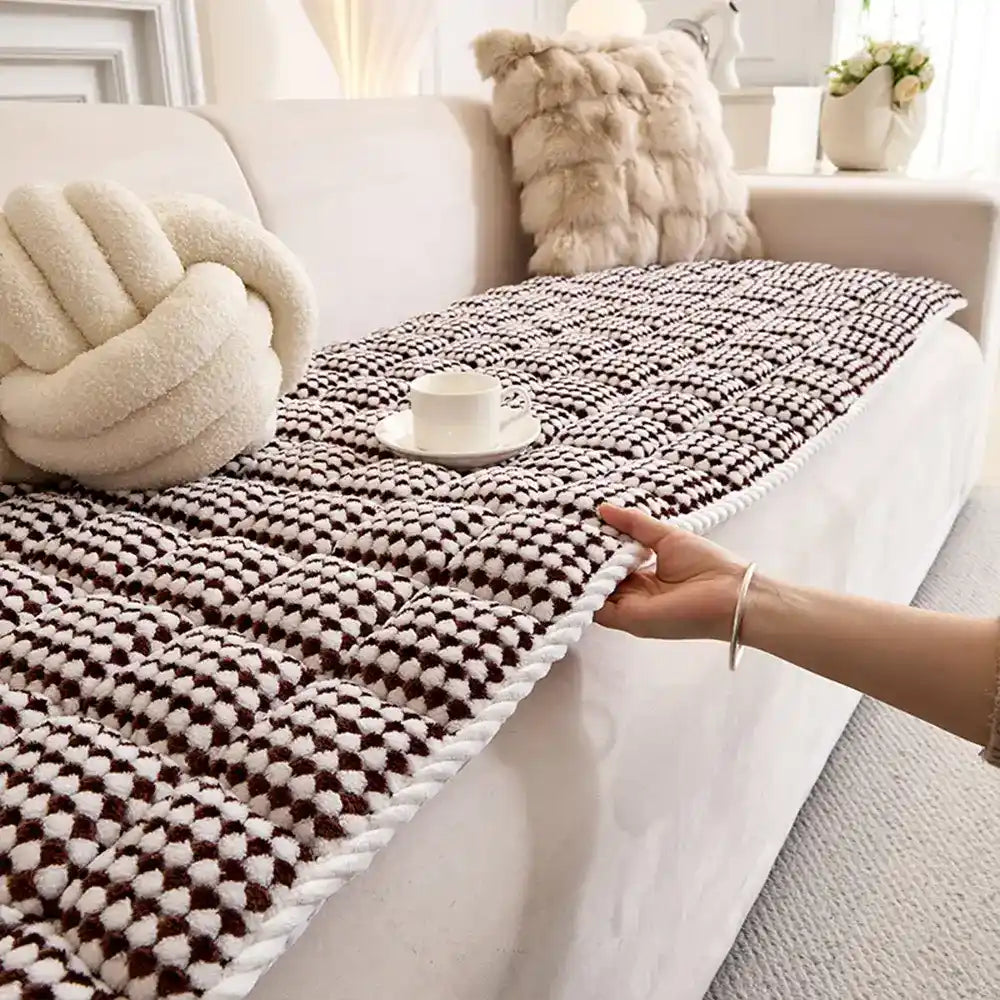 Copertura per divano in morbida peluche antiscivolo a cuscinetti spessi e amica degli animali