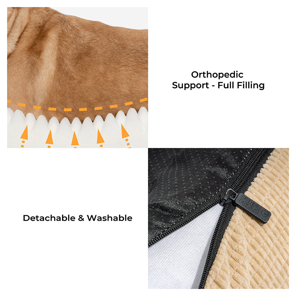 Divano Letto Ortodontico per Cani in Flanella Deluxe a Doppio Strato