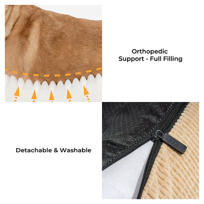 Divano Letto Ortodontico per Cani in Flanella Deluxe a Doppio Strato