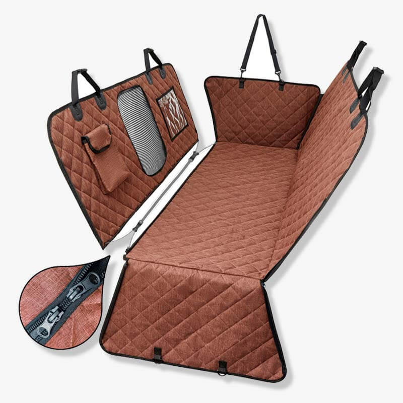 Copertura per seggiolino auto per cani in tessuto ossford cationico impermeabile e resistente ai graffi.