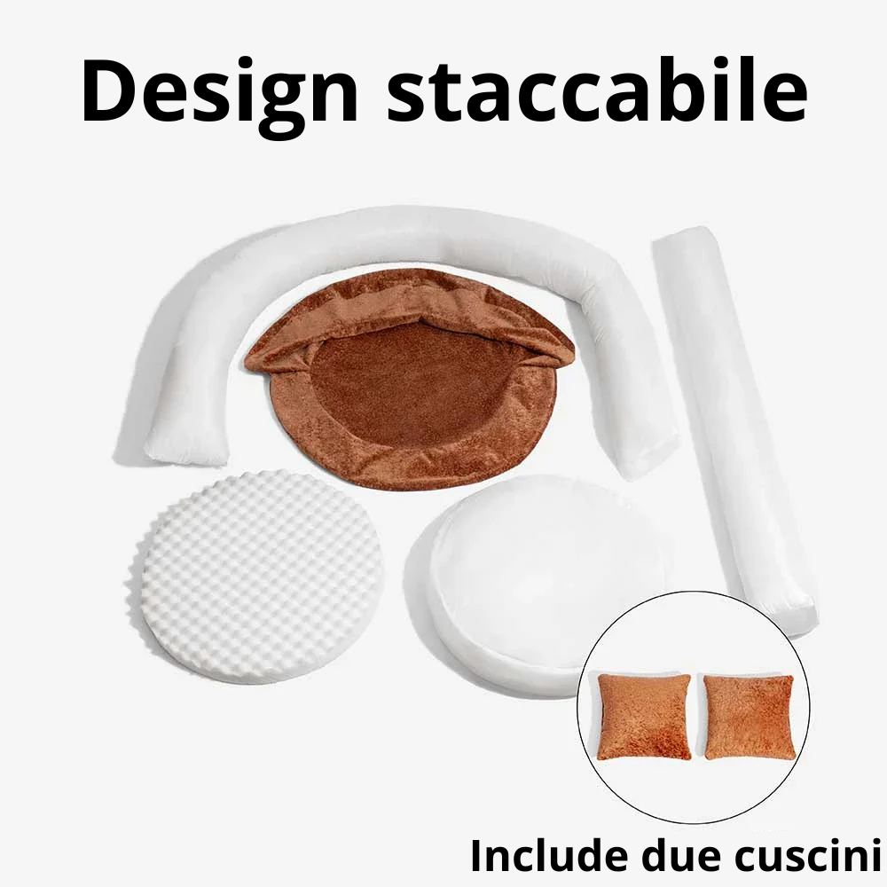 Letto per Cani Ortopedico a Ciambella in Velluto Diamante Luxe con Cuscino – DreamNest