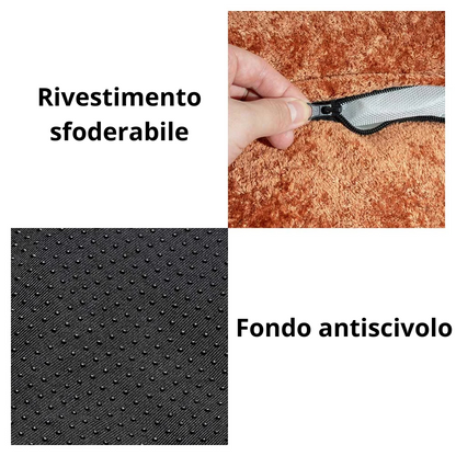 Letto per Cani Ortopedico a Ciambella in Velluto Diamante Luxe con Cuscino – DreamNest