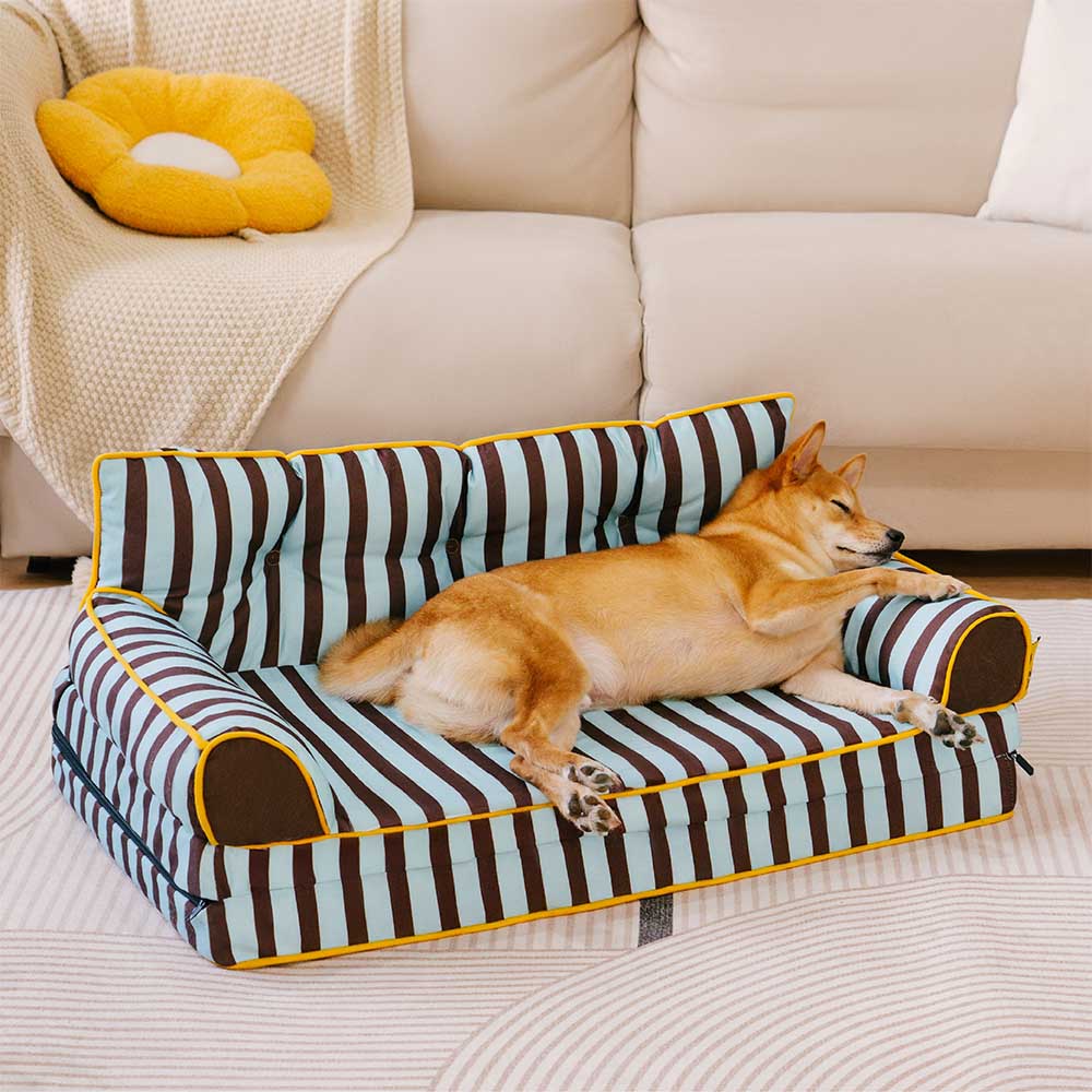 Letto per cani grande pieghevole e impermeabile Stripe - Sunny Siesta