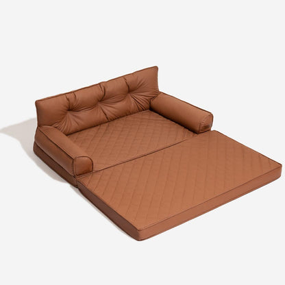 Letto per cani grande ortopedico pieghevole in finta pelle di lusso - CoreLounge