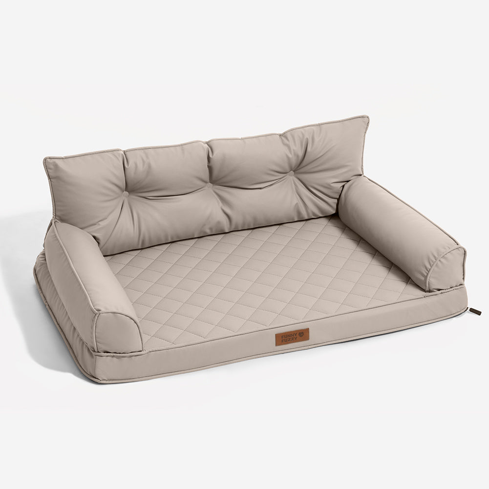 Letto per cani grande ortopedico pieghevole in finta pelle di lusso - CoreLounge